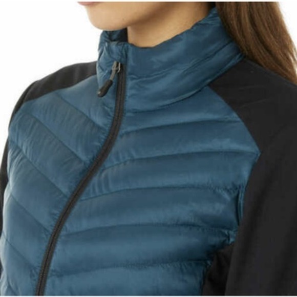 32 Degrees Womens Mixed Media Jacket Blue Dark Teal Size S Extra Lightweight NEW - Picture 5 of 7